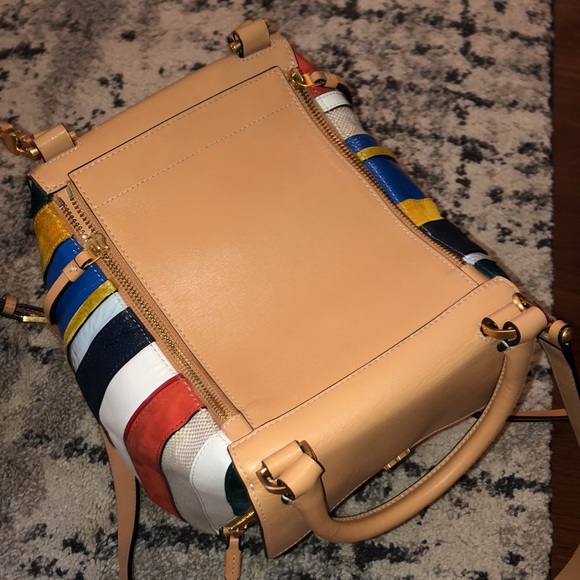 Tory Burch Half-Moon Balloon Stripe Satchel Bag - Picture 6 of 16